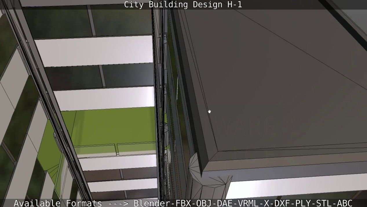City Building Design H-1 Low-poly 3D model_62