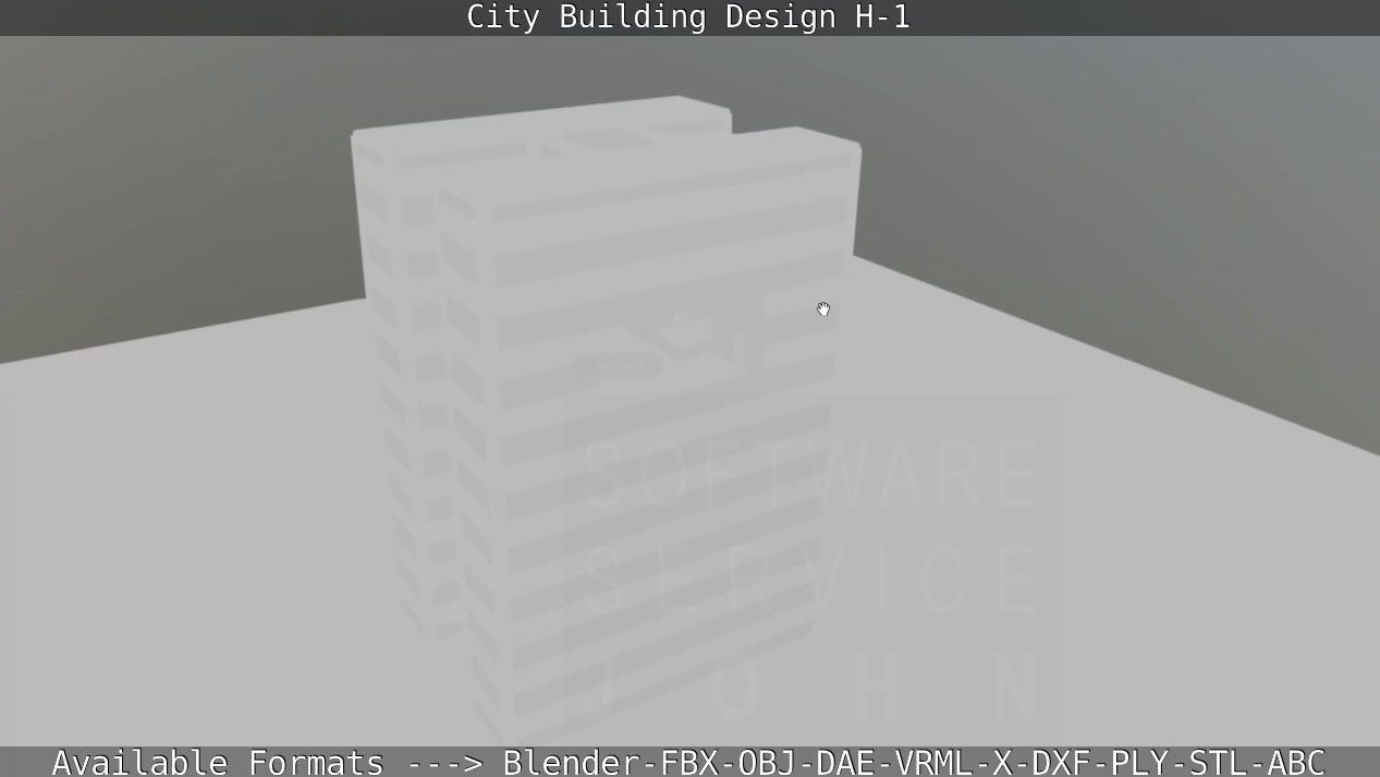 City Building Design H-1 Low-poly 3D model_106