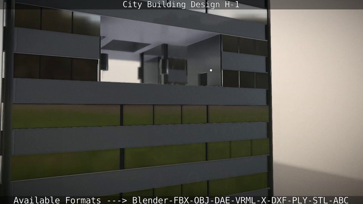 City Building Design H-1 Low-poly 3D model_120
