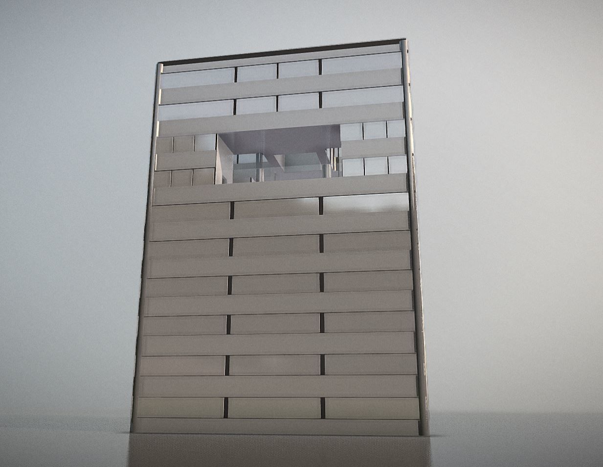 City Building Design H-1 Low-poly 3D model_4