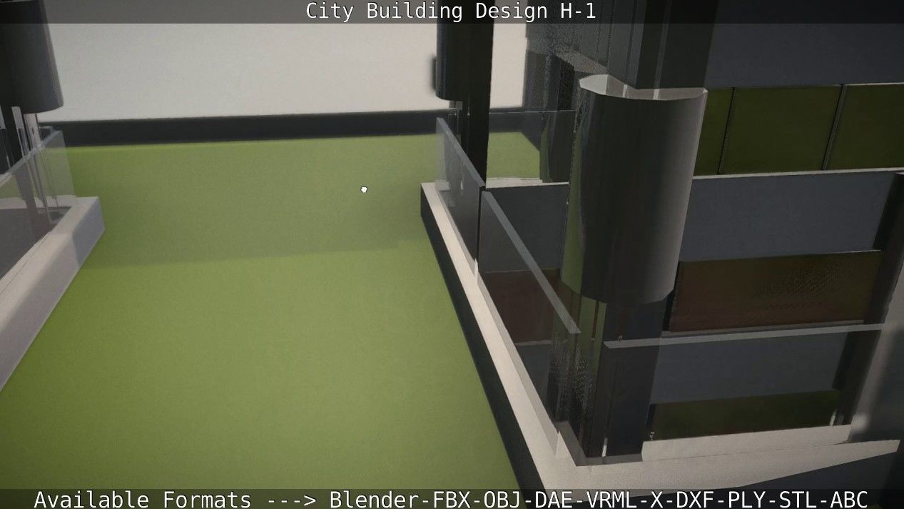 City Building Design H-1 Low-poly 3D model_36