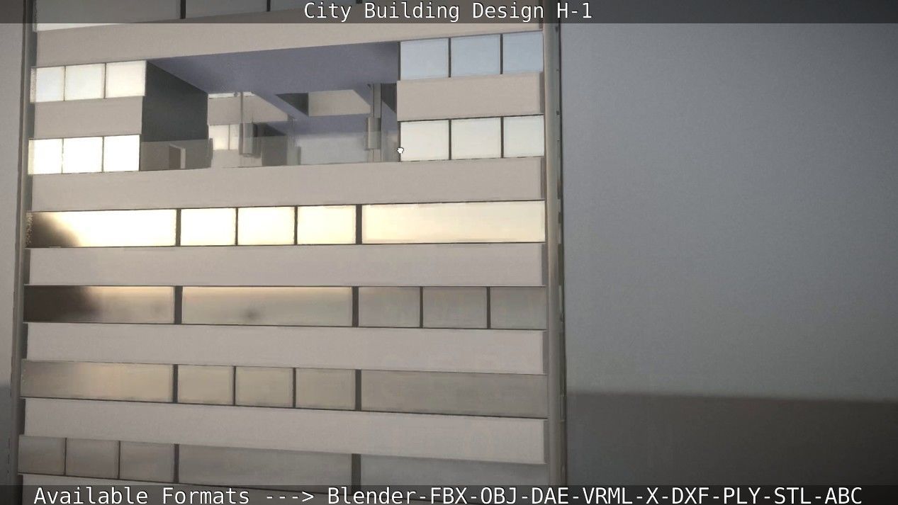 City Building Design H-1 Low-poly 3D model_28
