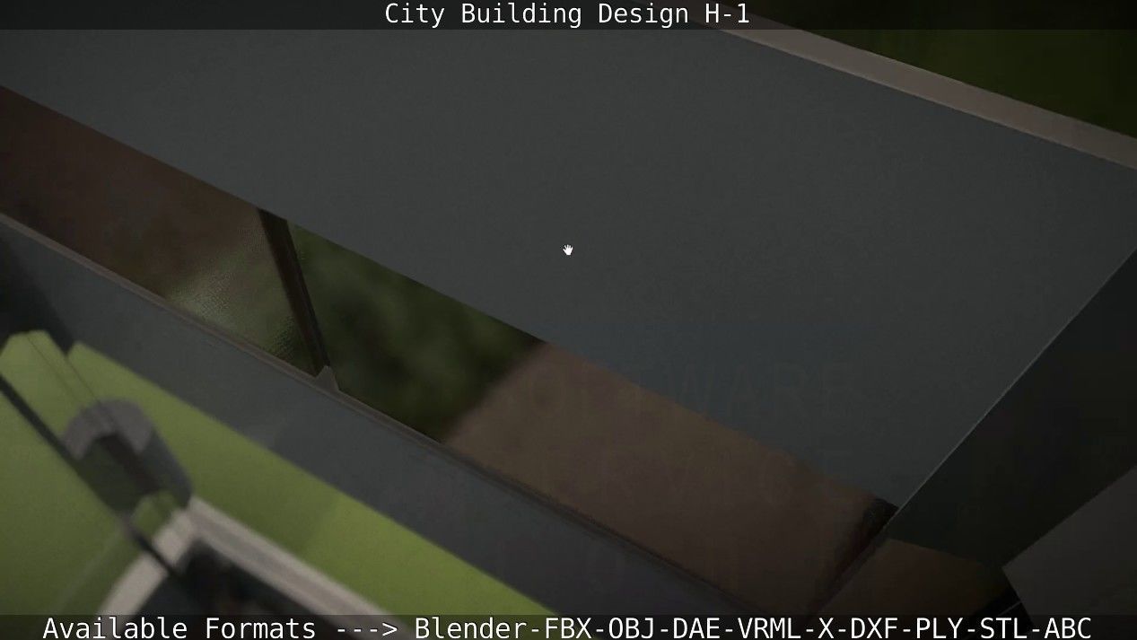 City Building Design H-1 Low-poly 3D model_37