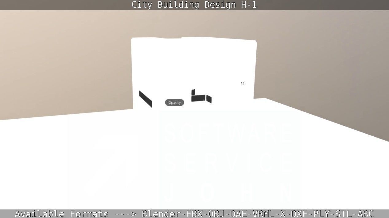 City Building Design H-1 Low-poly 3D model_100