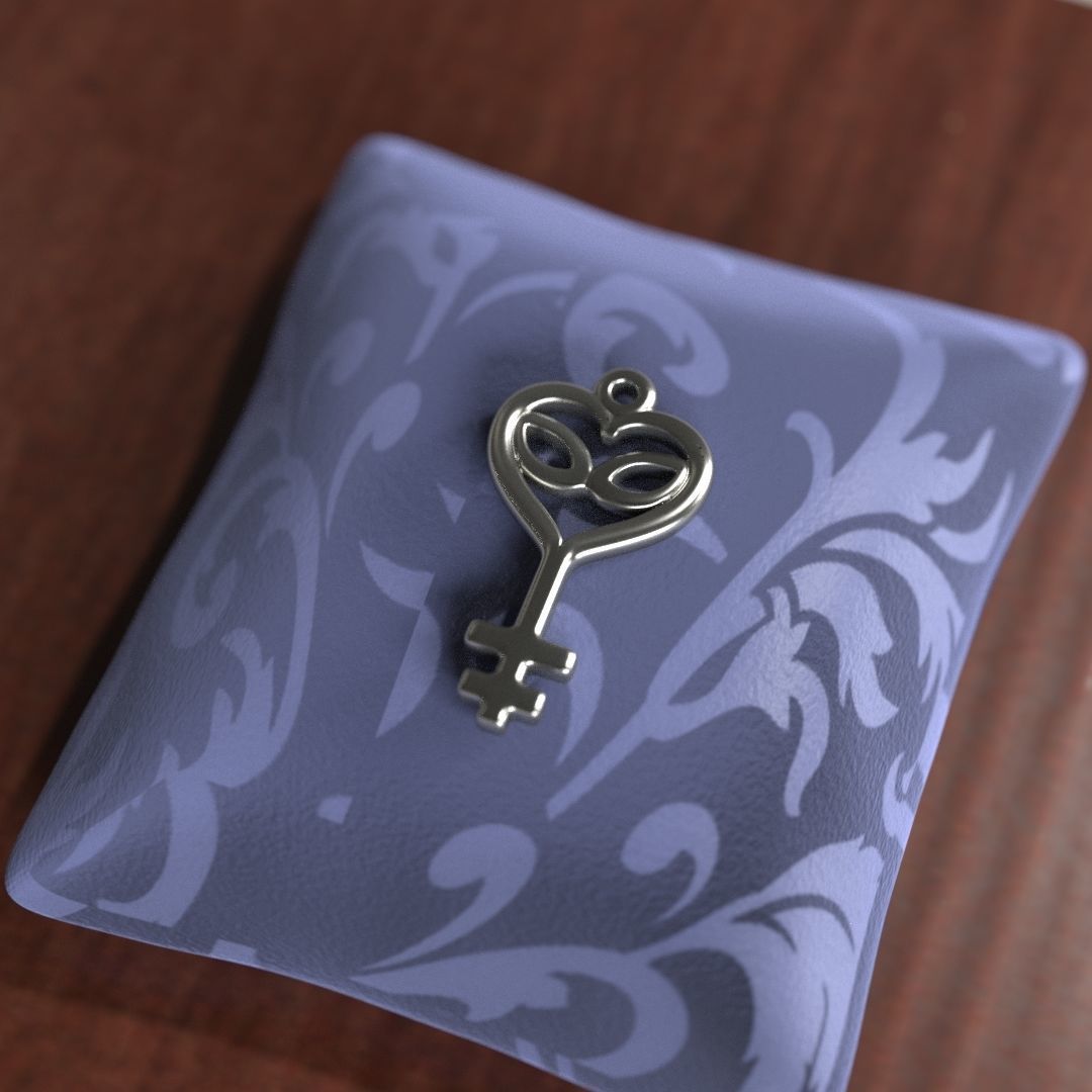 Feminine Heart - Key Pendant 3D print model_2