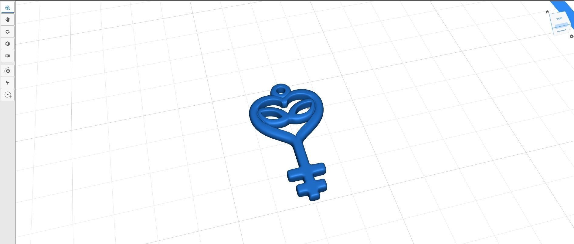 Feminine Heart - Key Pendant 3D print model_5