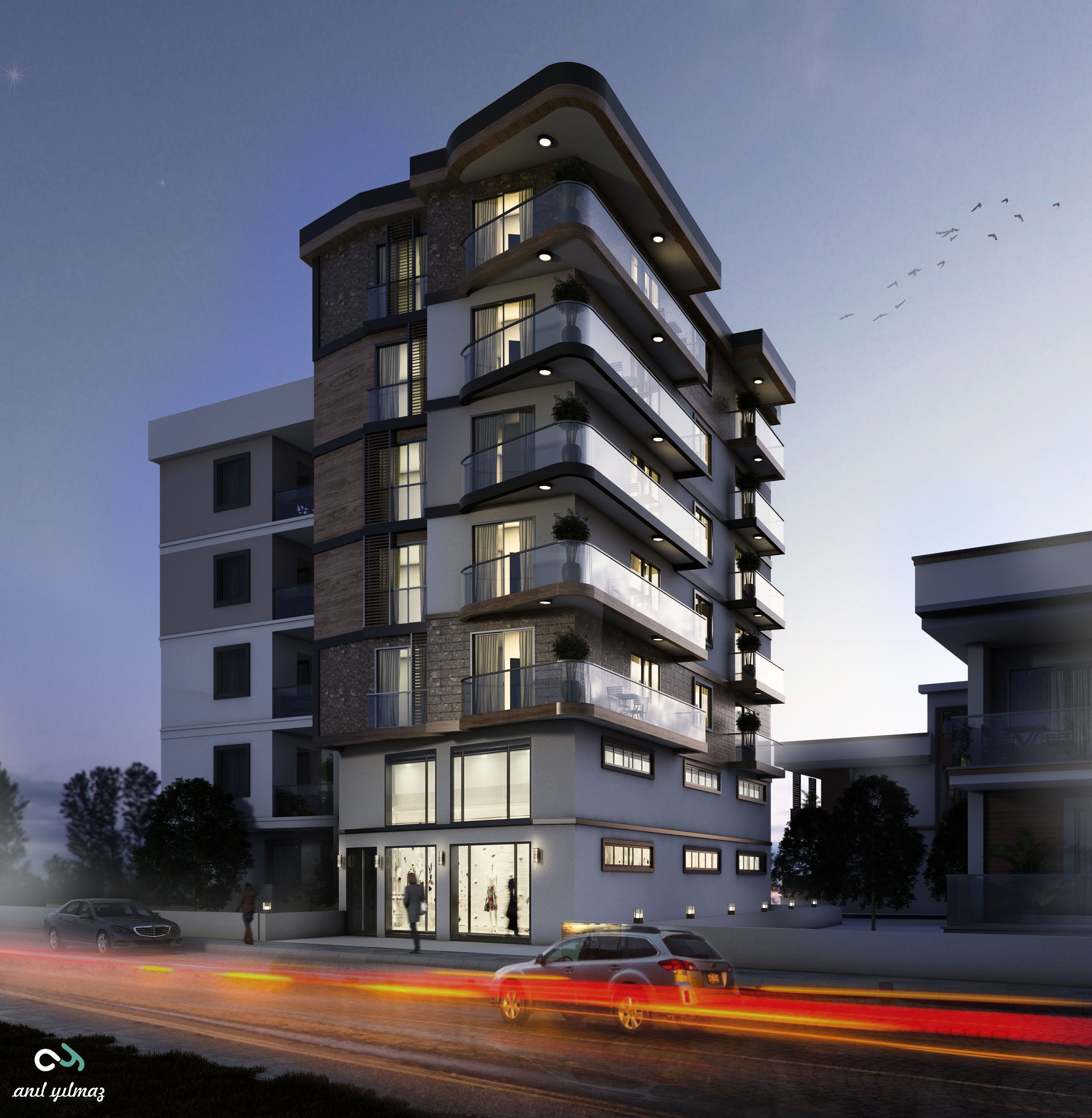 sketchup exterrior scene model with vray setting  Low-poly 3D model_1