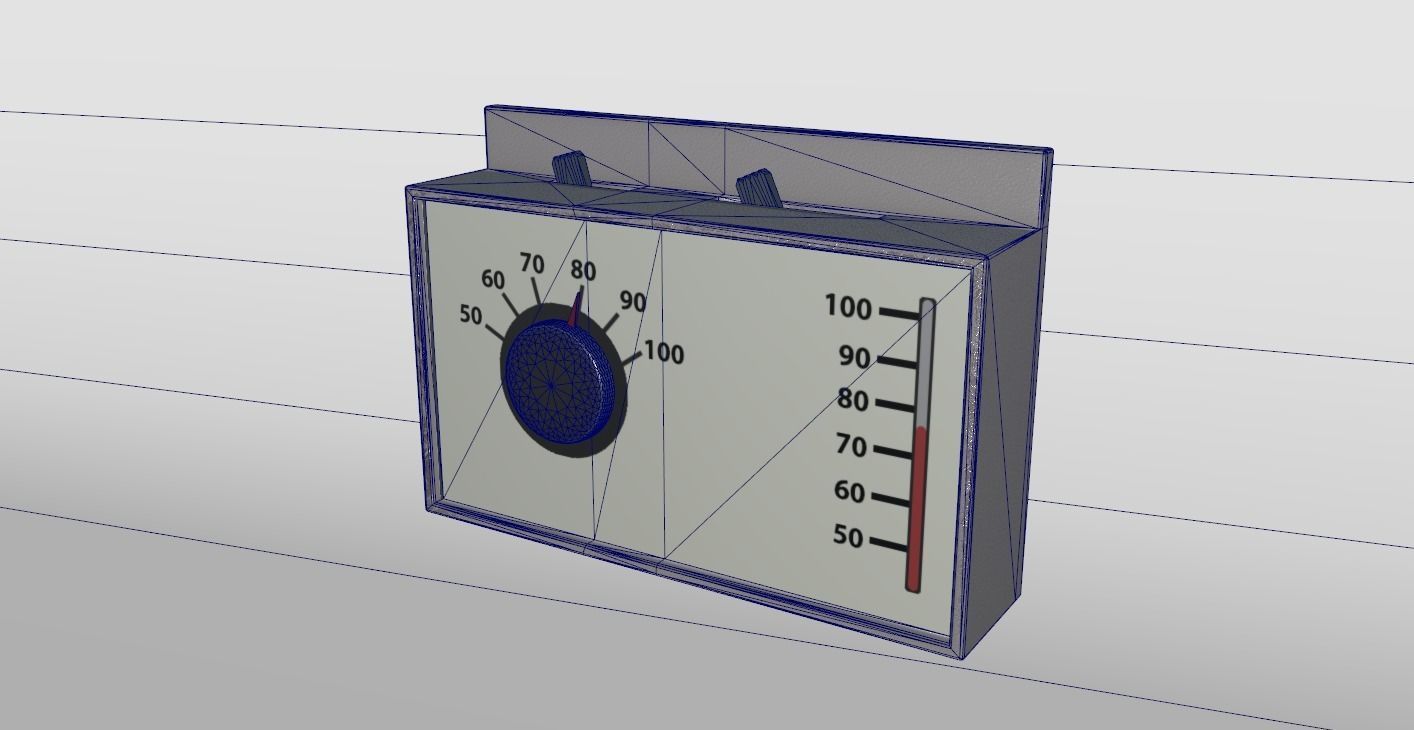 Air Conditioner Control Panel Low-poly 3D model_5