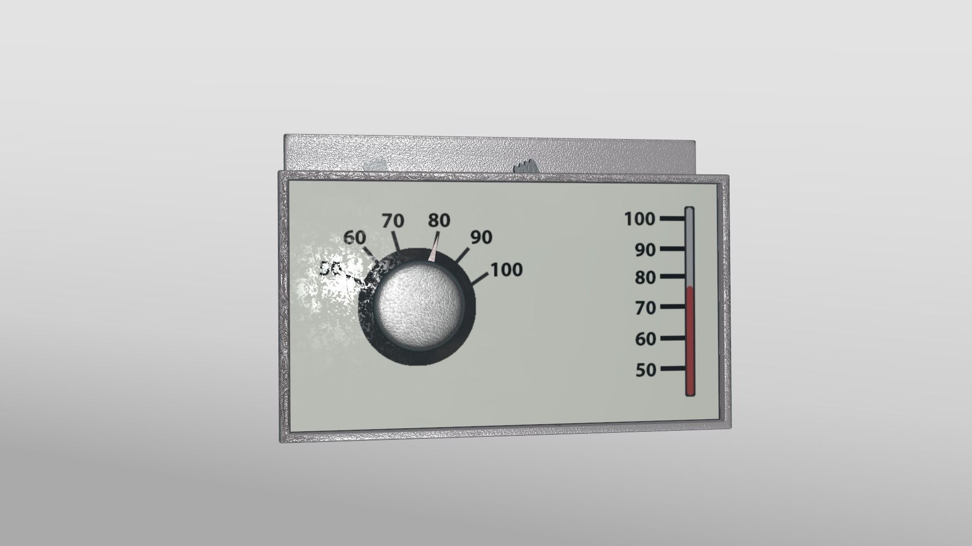 Air Conditioner Control Panel Low-poly 3D model_1