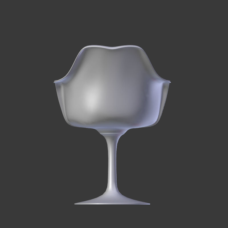 Tulip Chair And Table Low-poly 3D model_18