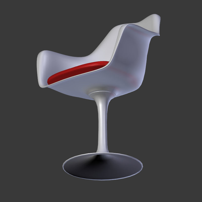 Tulip Chair And Table Low-poly 3D model_23