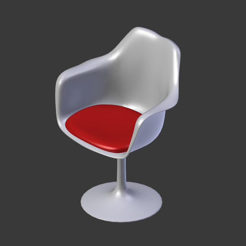Tulip Chair And Table Low-poly 3D model_17