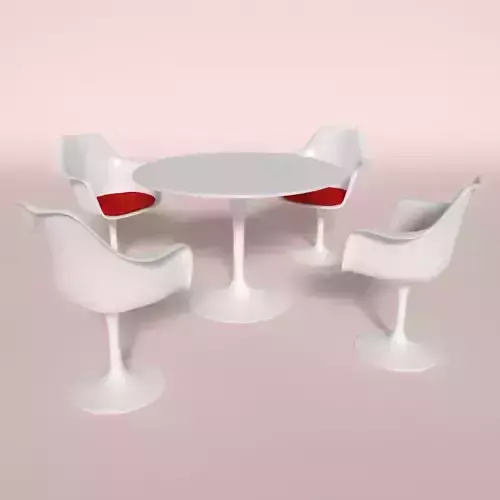 Tulip Chair And Table Low-poly 3D model