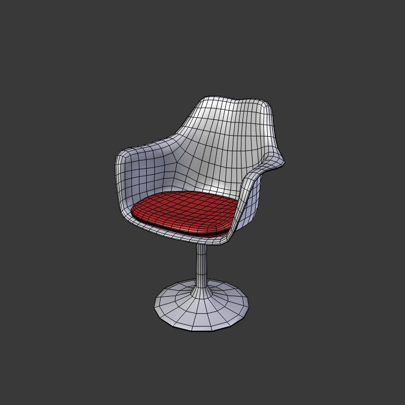 Tulip Chair And Table Low-poly 3D model_10