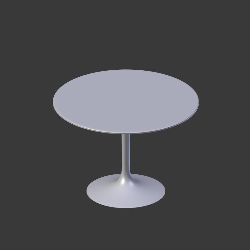 Tulip Chair And Table Low-poly 3D model_6