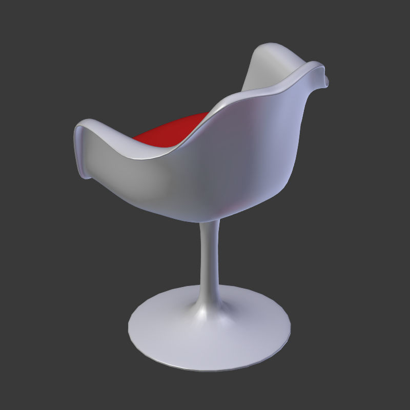 Tulip Chair And Table Low-poly 3D model_20