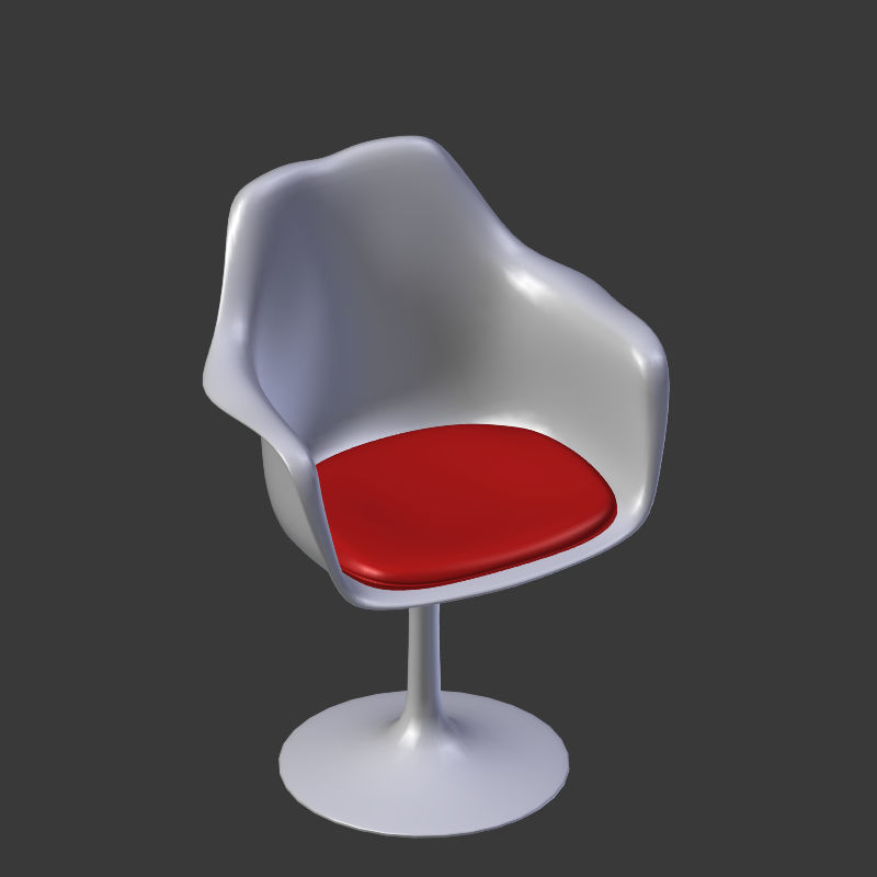 Tulip Chair And Table Low-poly 3D model_21