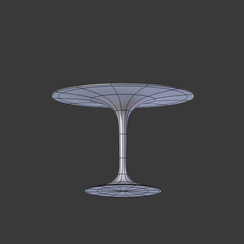 Tulip Chair And Table Low-poly 3D model_7