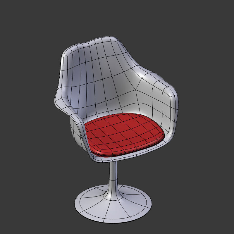 Tulip Chair And Table Low-poly 3D model_19