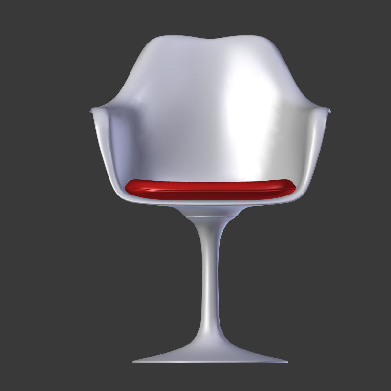 Tulip Chair And Table Low-poly 3D model_16
