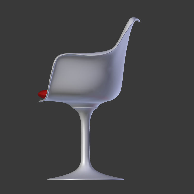 Tulip Chair And Table Low-poly 3D model_22