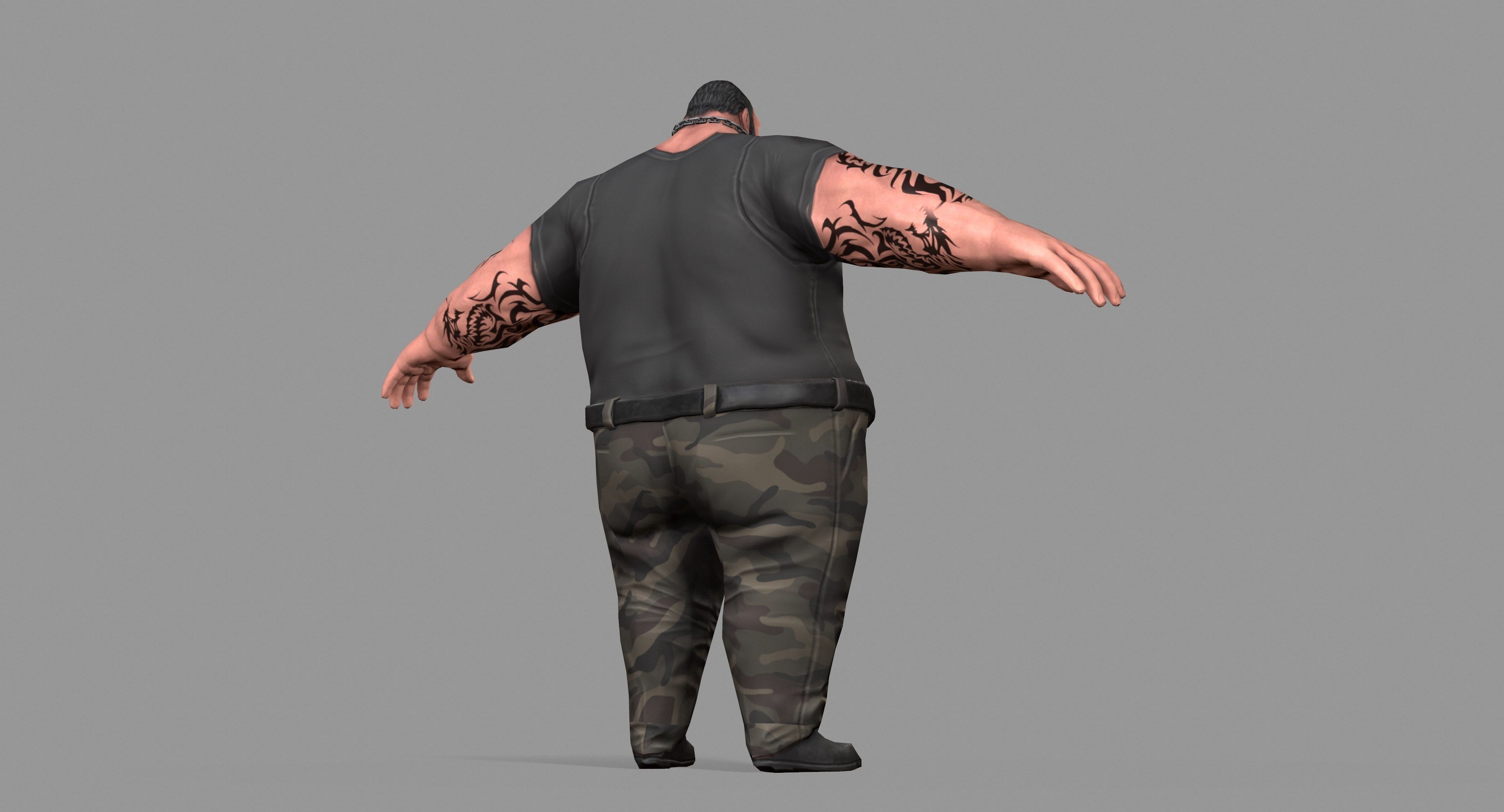 Gangster man with tattoos Low-poly 3D model_21