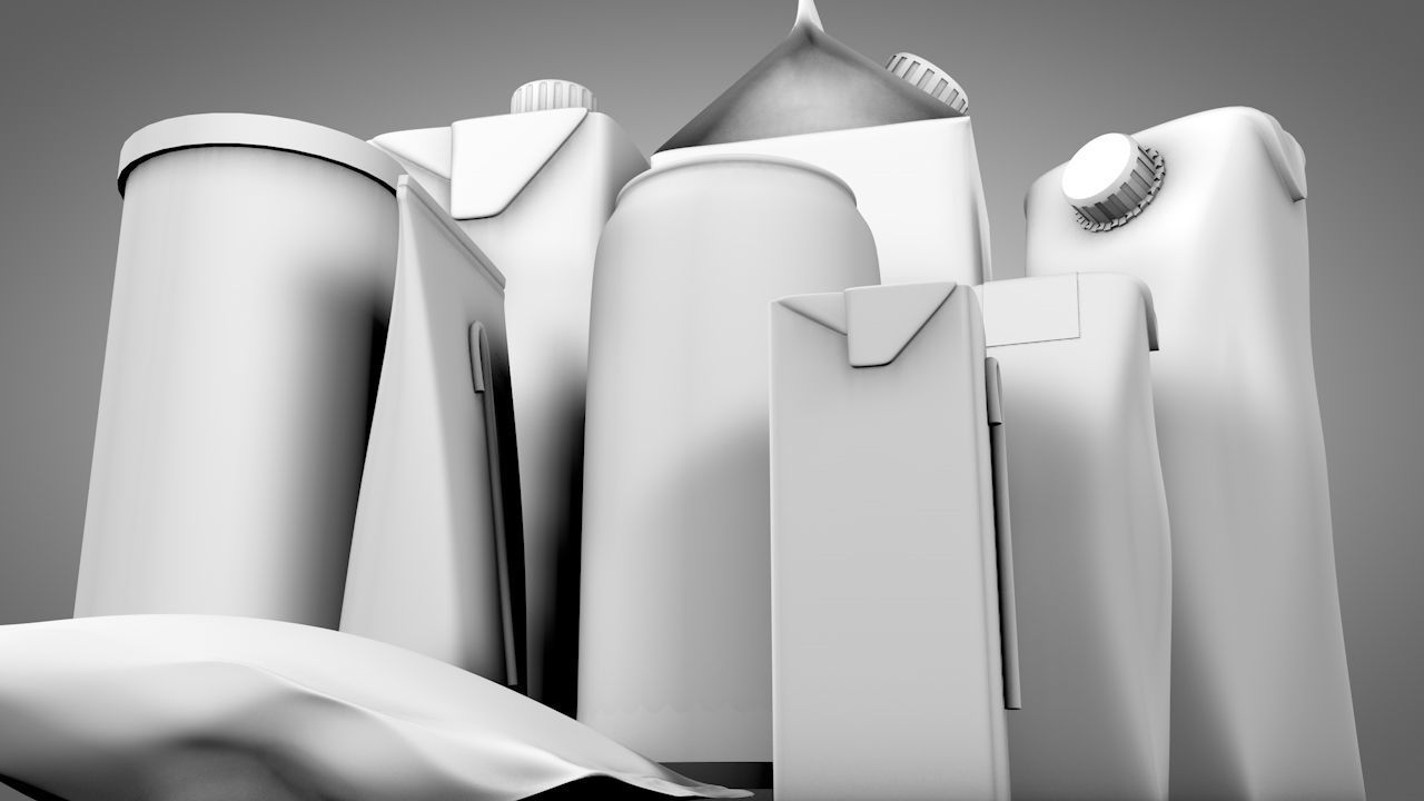 Package set of plastic containers 3D model_3