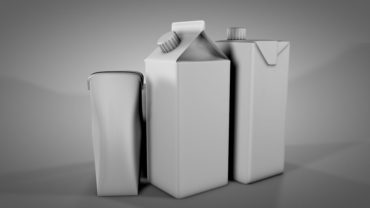 Package set of plastic containers 3D model_2