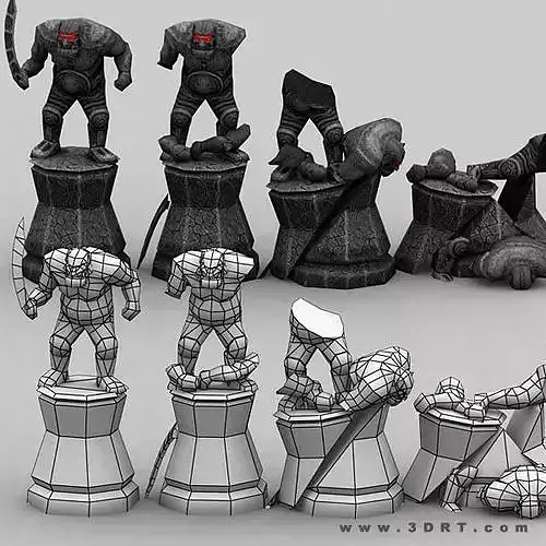 Molten chasm statues