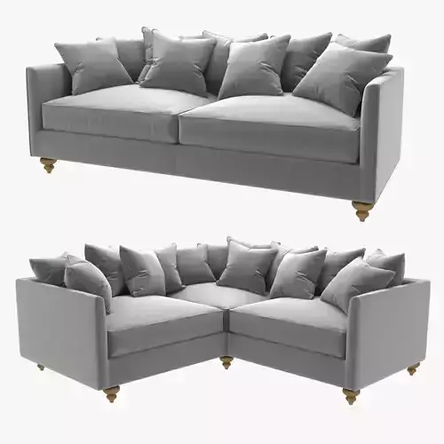 Custom made straight and corner sofas 3D model