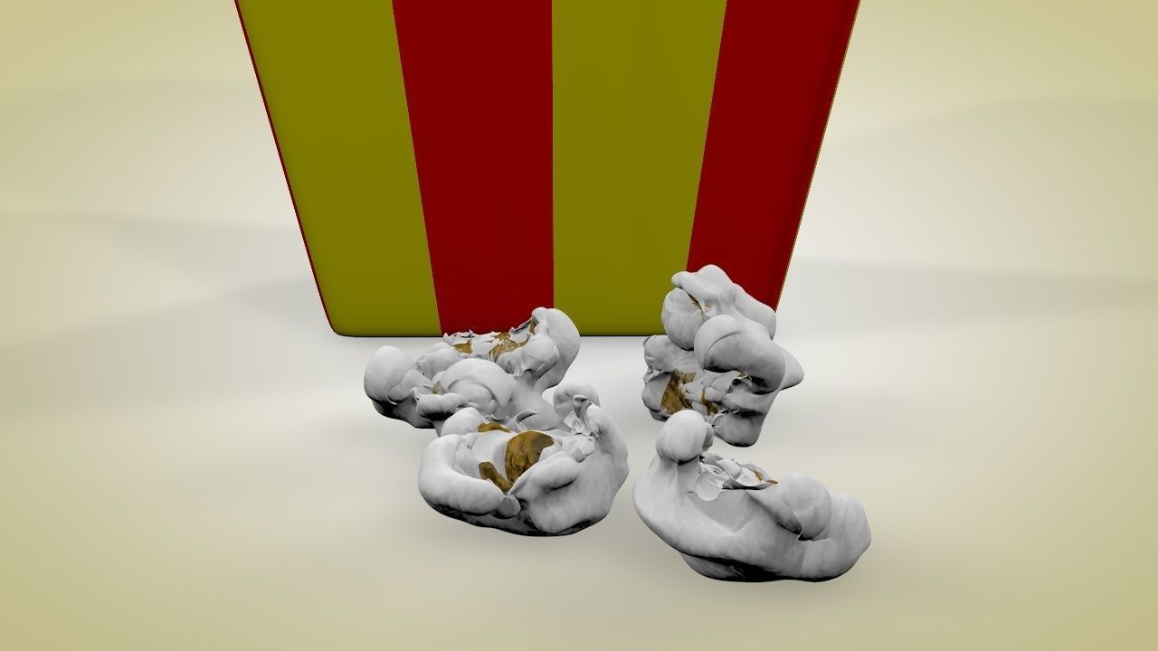 Popcorn circus tent with stripes 3D model_1