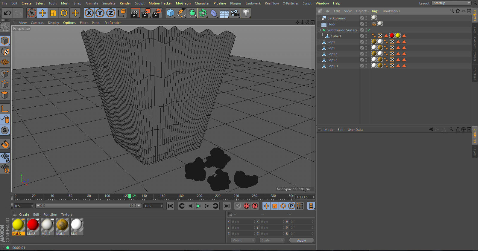 Popcorn circus tent with stripes 3D model_4