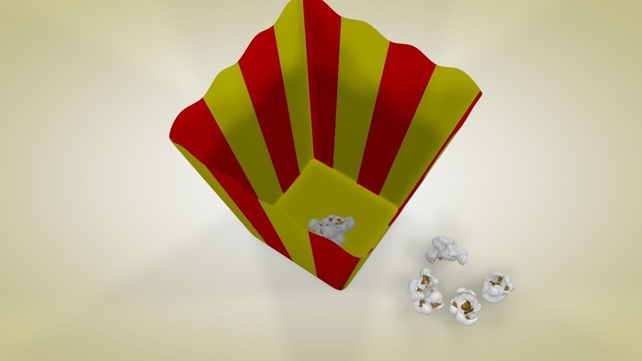 Popcorn circus tent with stripes 3D model_3