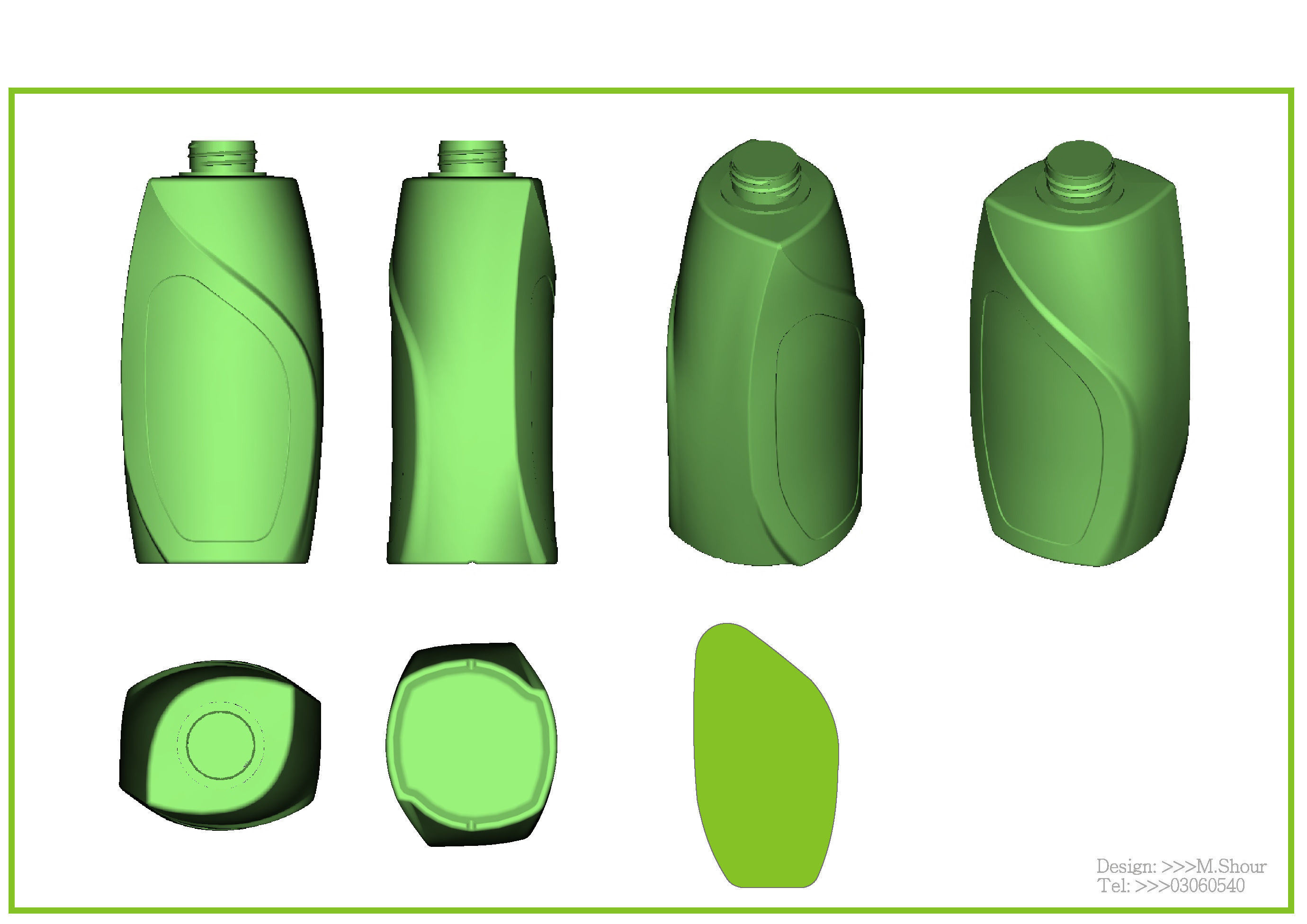 Shampoo bottle 700ml 3D model_1