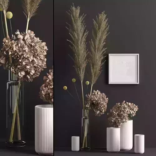 Decor with dry flowers 3D model
