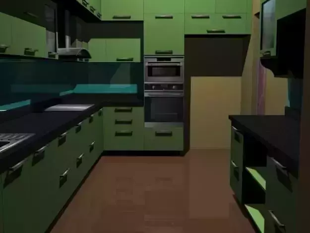 Kitchen with cabinets