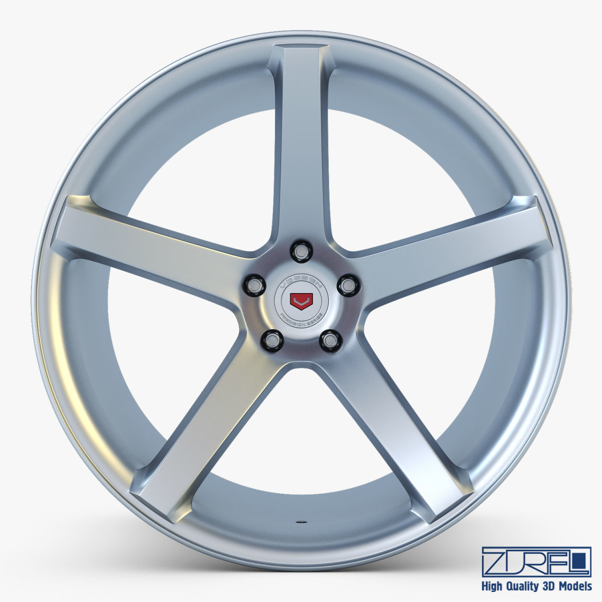 Vossen VPS-303 19 wheel silver 3D model_5