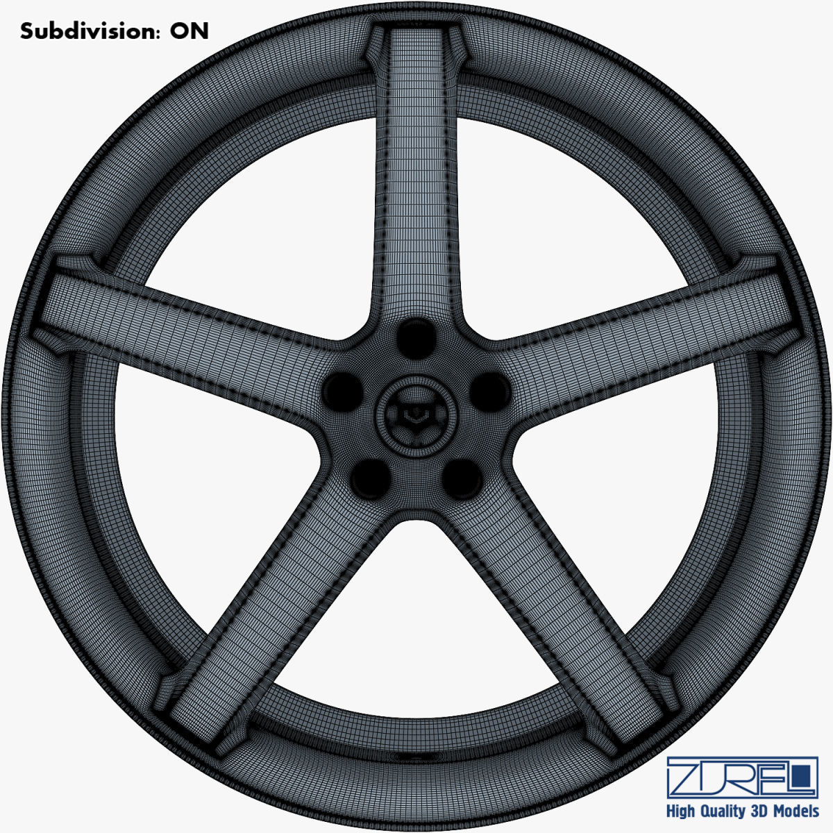 Vossen VPS-303 19 wheel silver 3D model_14