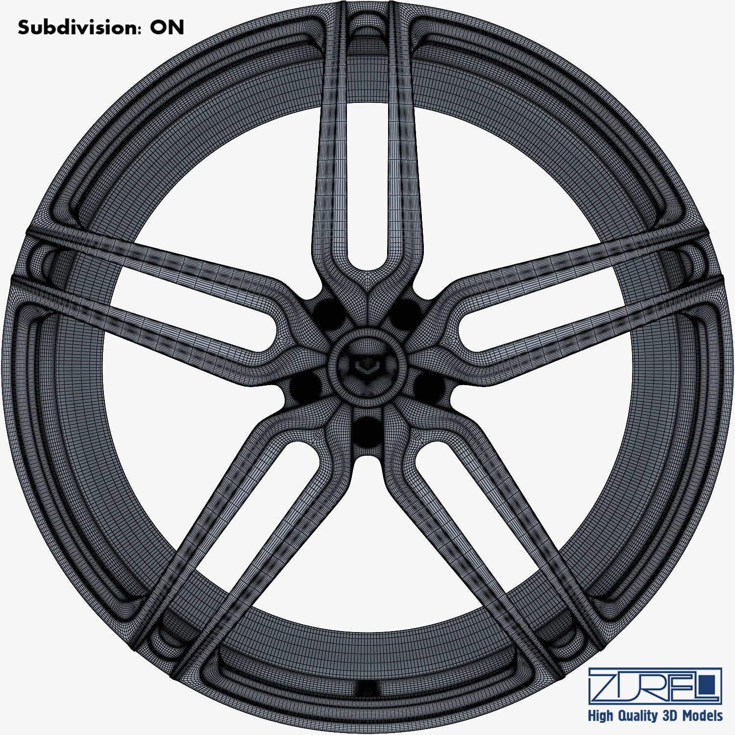 Vossen HC-1 19 wheel silver 3D model_14