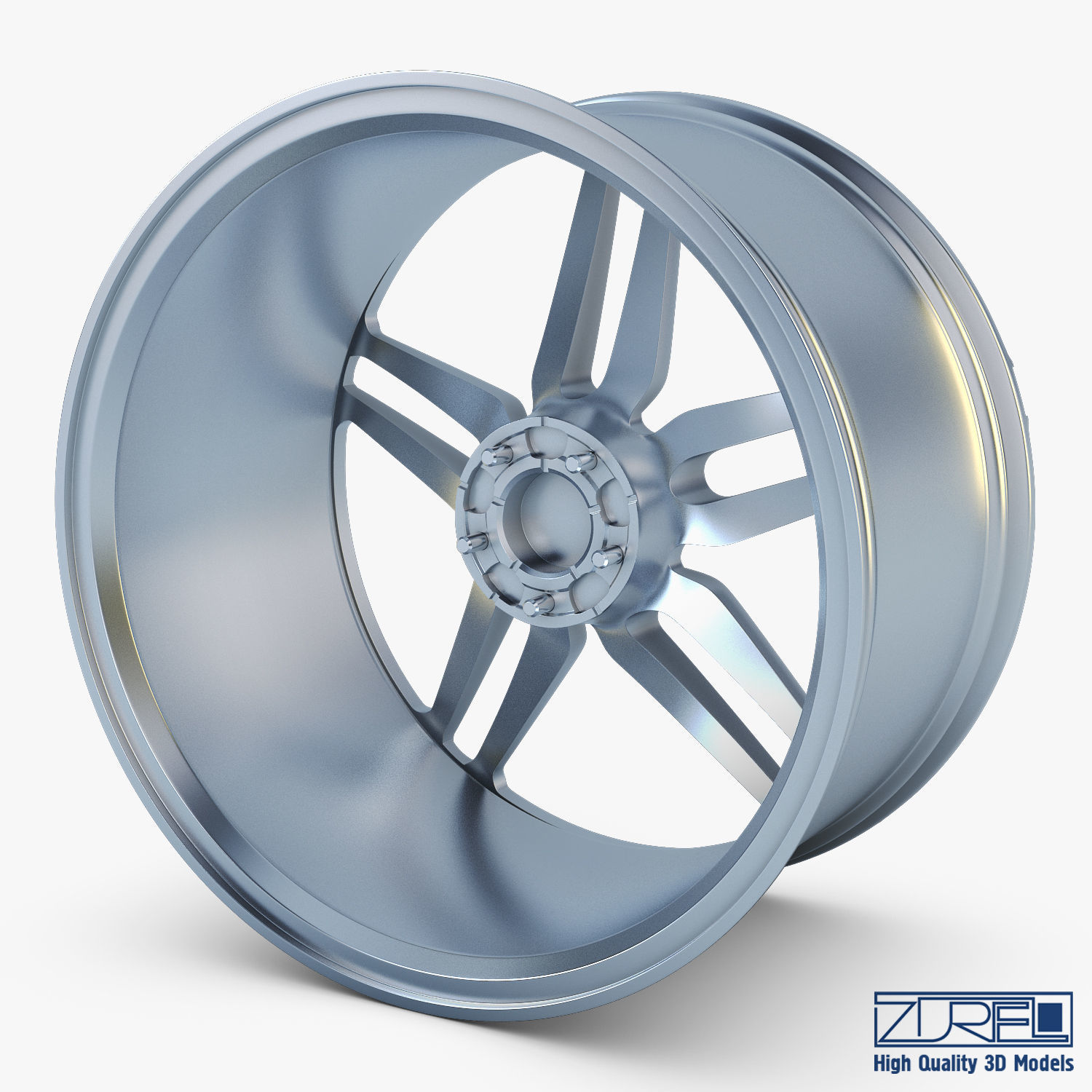 Vossen HC-1 19 wheel silver 3D model_1