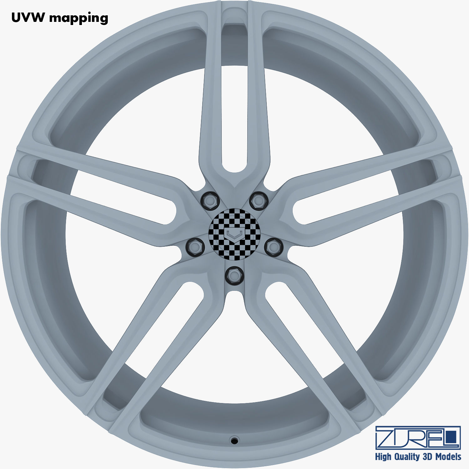 Vossen HC-1 19 wheel silver 3D model_22