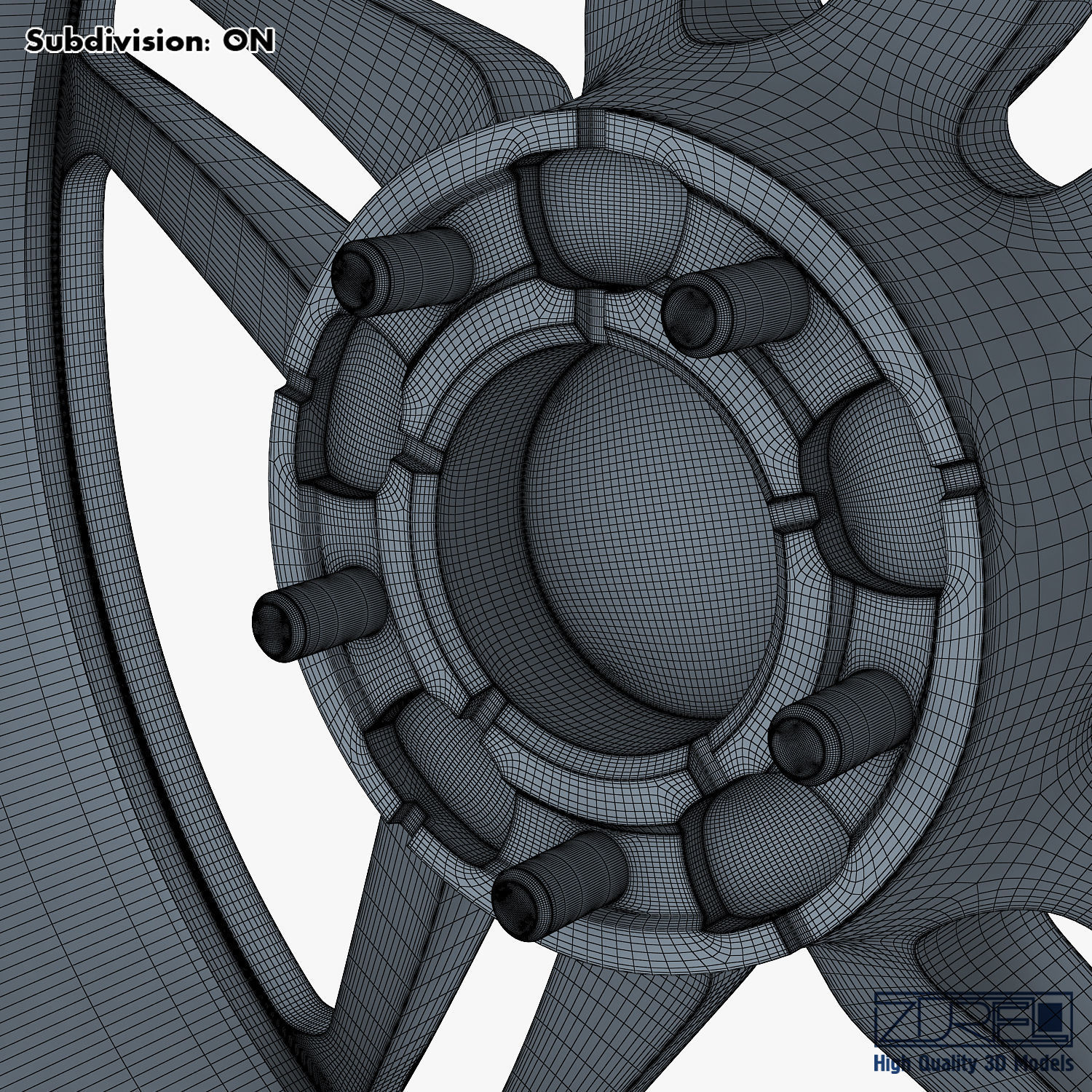 Vossen HC-1 19 wheel silver 3D model_20