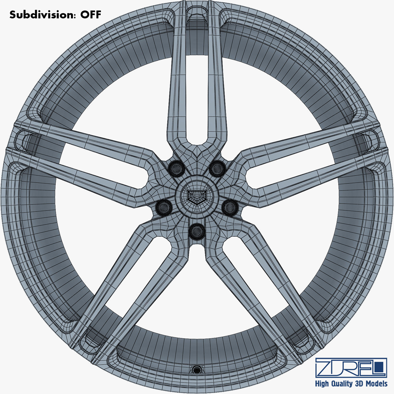 Vossen HC-1 19 wheel silver 3D model_15