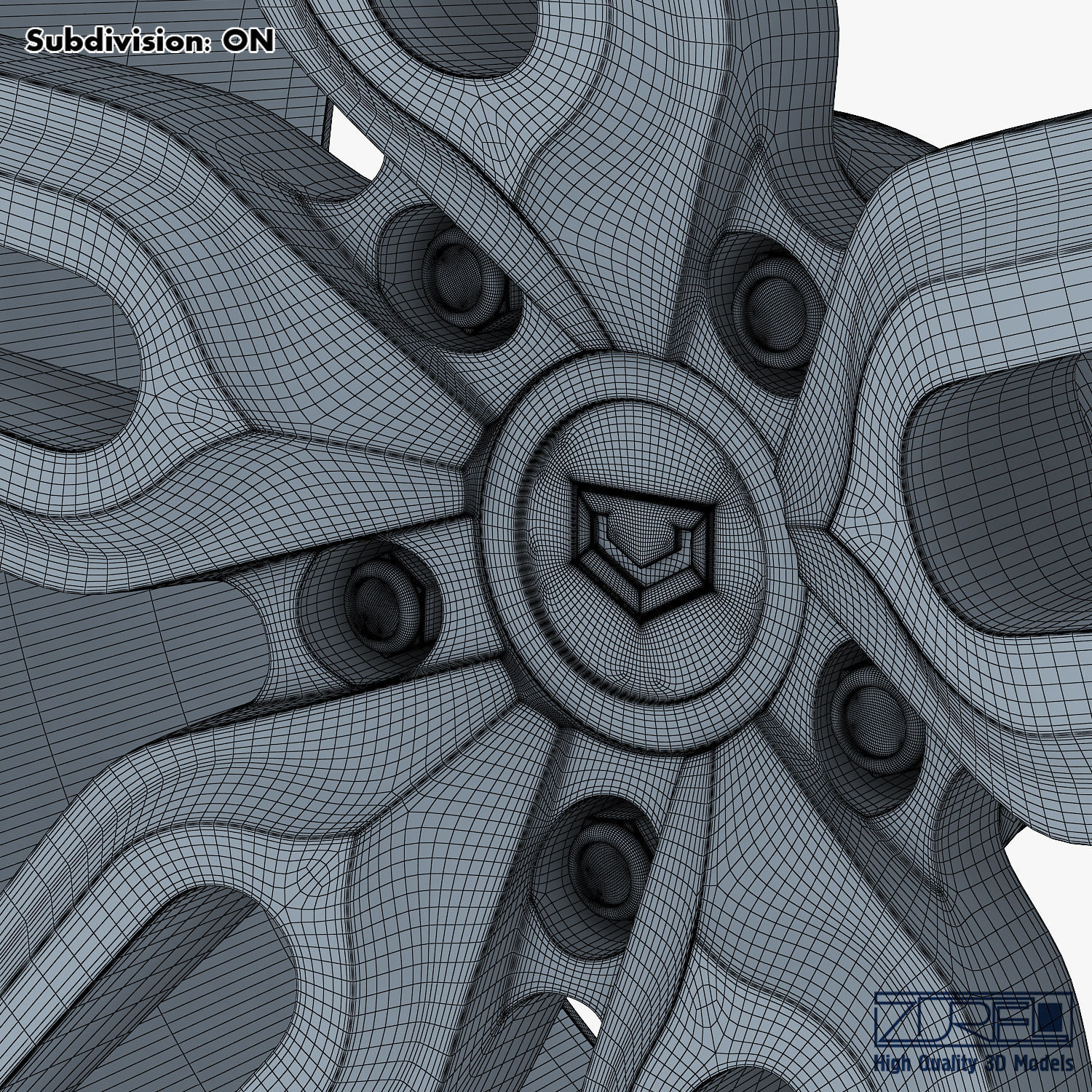 Vossen HC-1 19 wheel silver 3D model_18