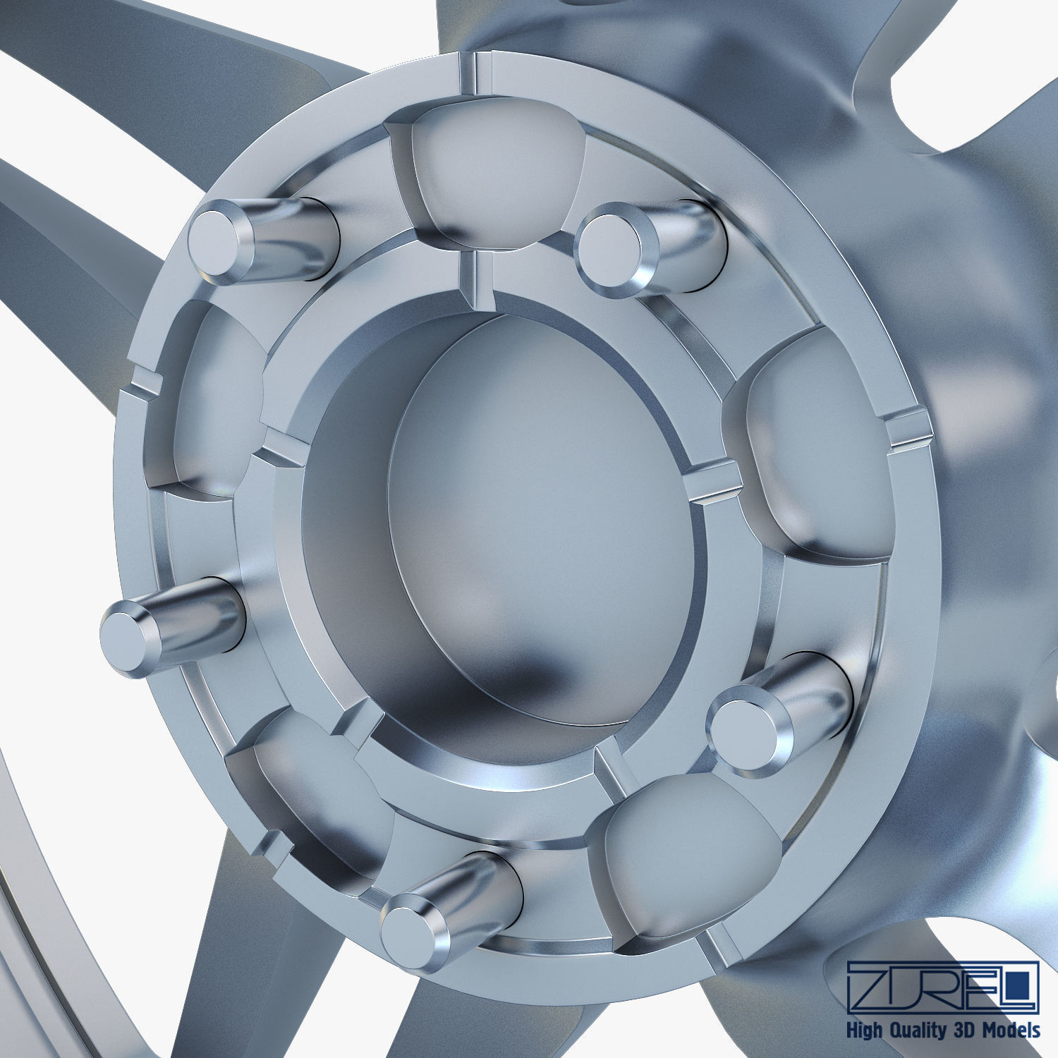 Vossen HC-1 19 wheel silver 3D model_9