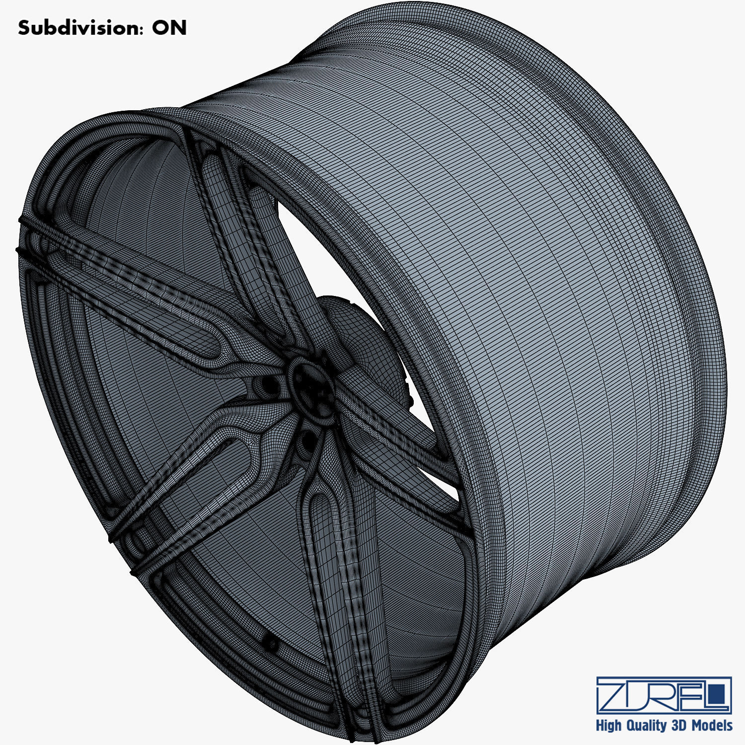 Vossen HC-1 19 wheel silver 3D model_10