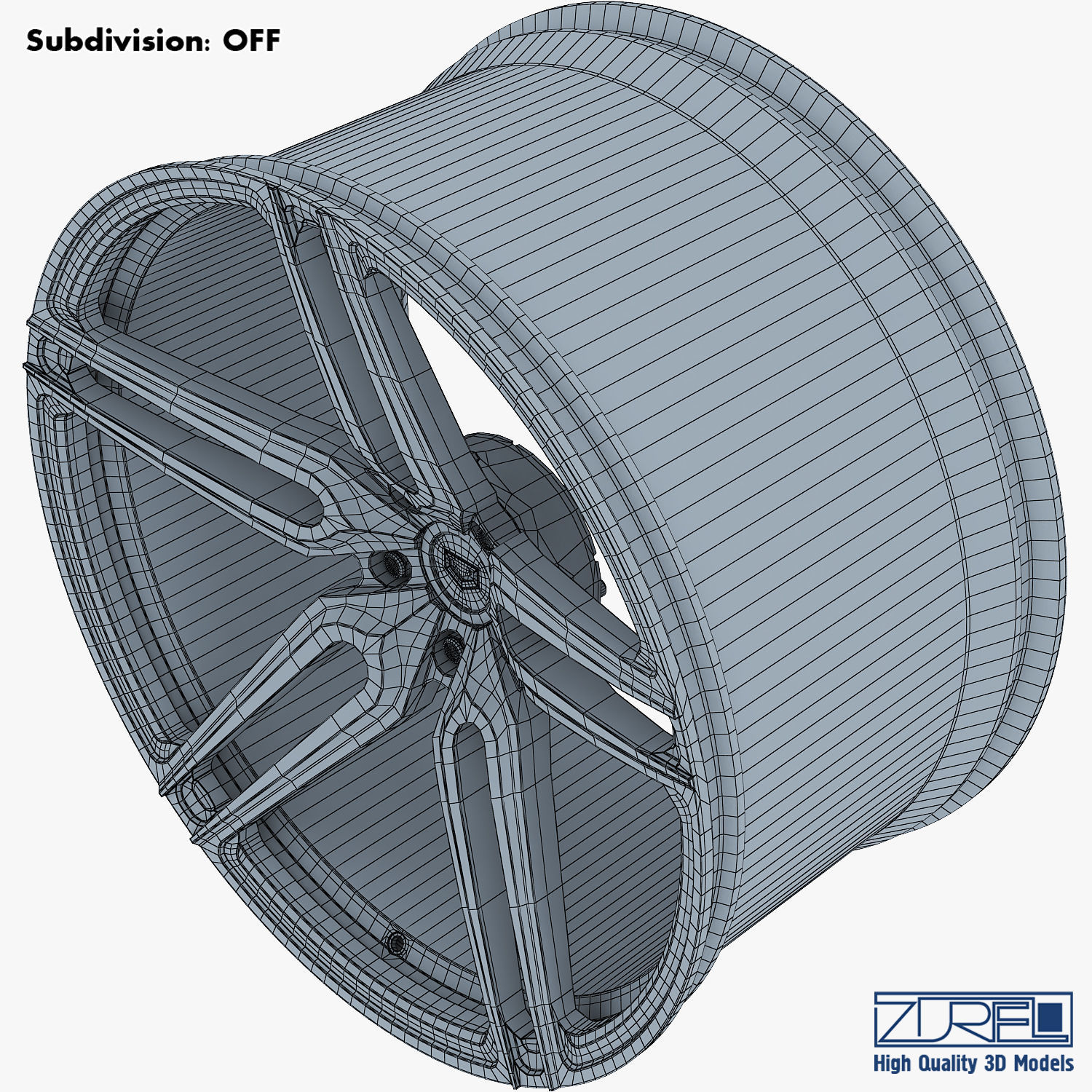 Vossen HC-1 19 wheel silver 3D model_11