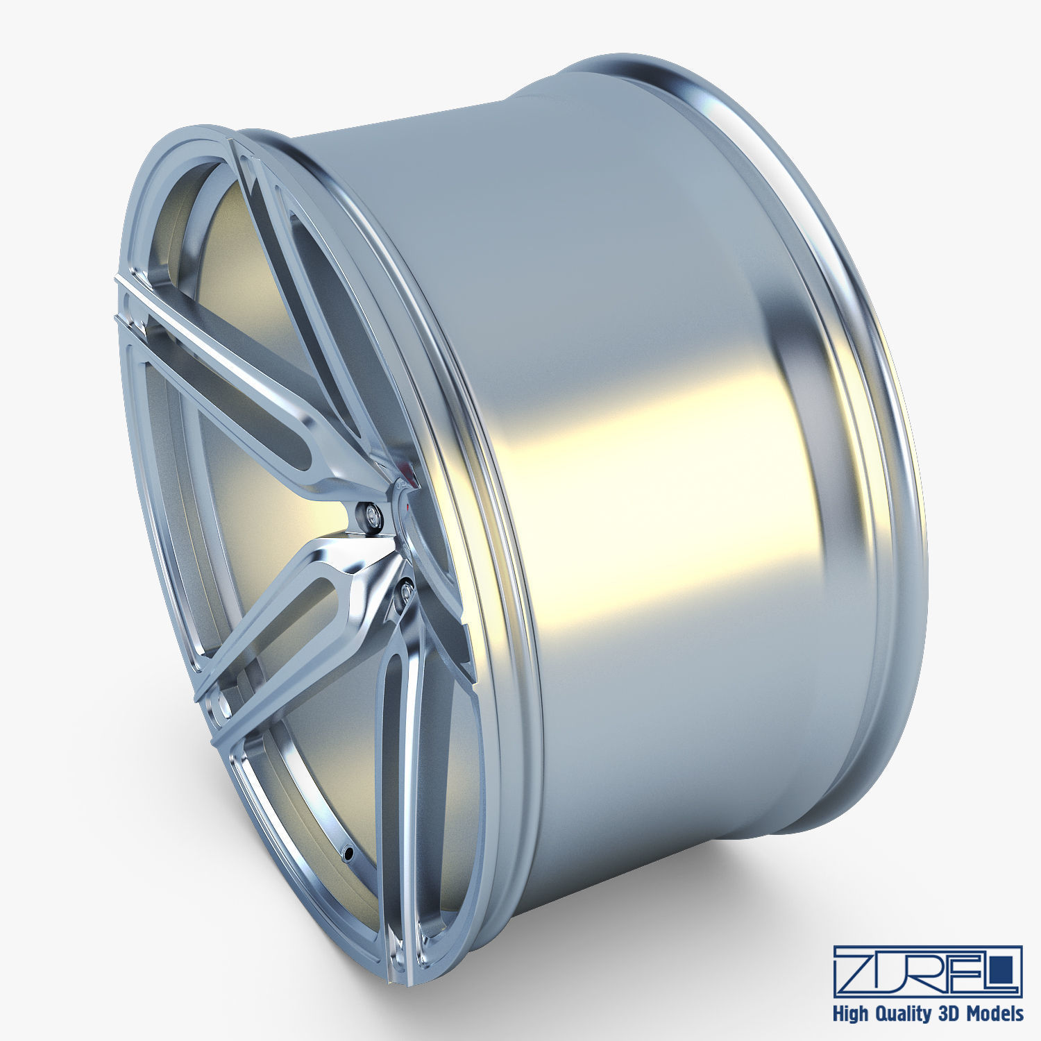 Vossen HC-1 19 wheel silver 3D model_2
