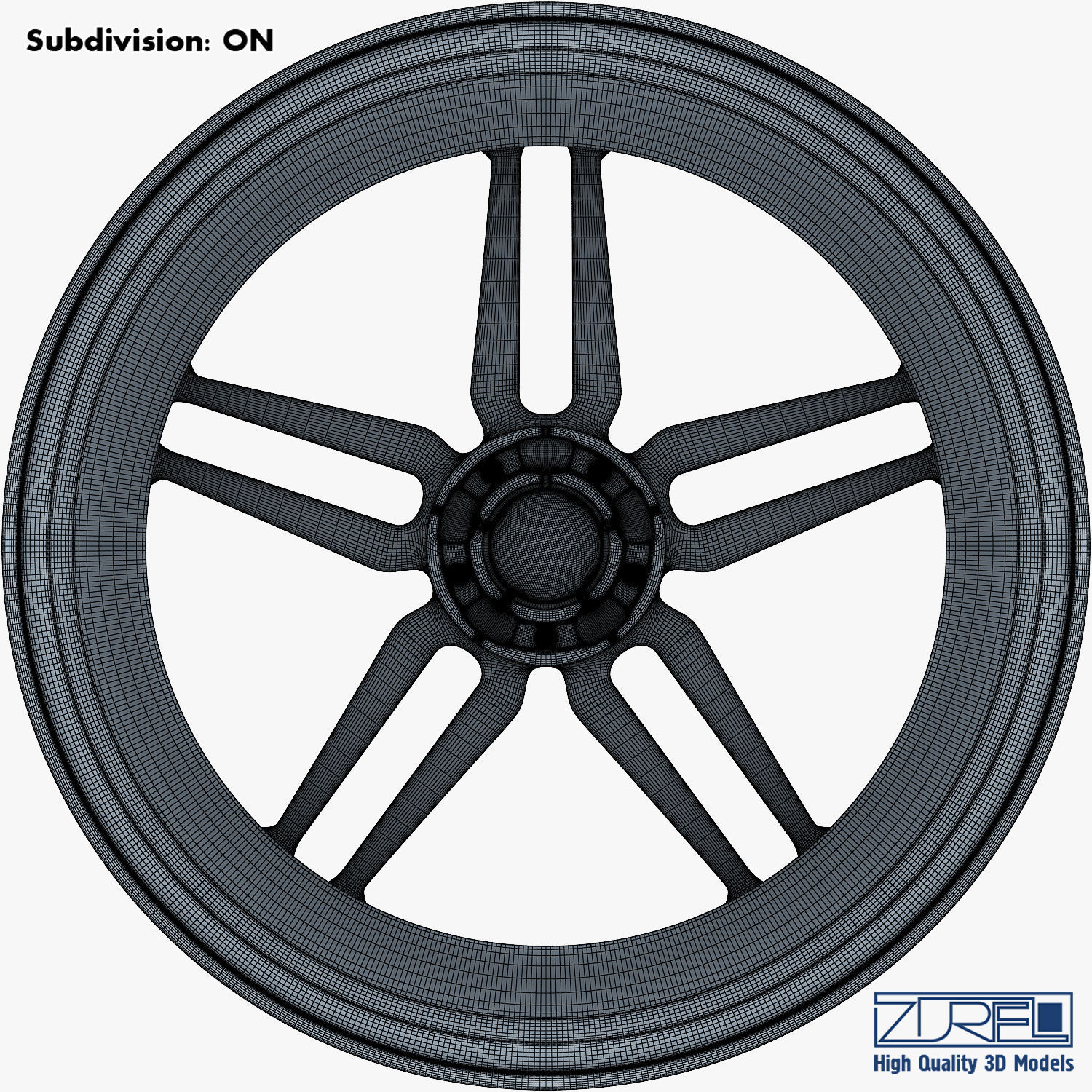 Vossen HC-1 19 wheel silver 3D model_16