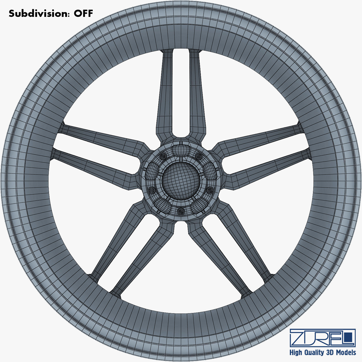 Vossen HC-1 19 wheel silver 3D model_17